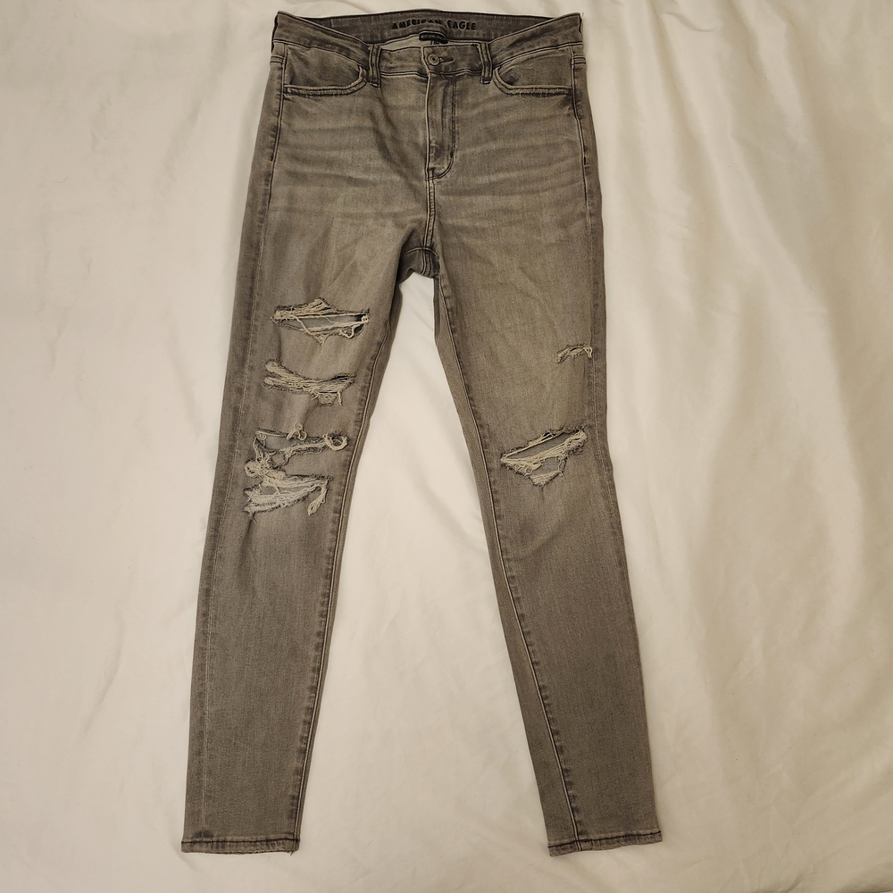 American Eagle Outfitters Ripped Gray Skinny Jeans